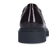 Manfield - Dames - Bordeaux Rode Lakleren Loafers - Zilveren Chain