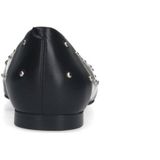 Manfield - Ballerina's - Zwart - Leer - Spitse Neus - Studs