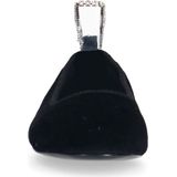 Manfield - Zwarte Velours Ballerina's - Strass Enkelbandje