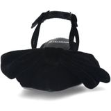 Manfield - Zwarte Suède Slingbacks - Dames - Leer - Strik