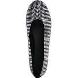 Manfield - Zwarte Ballerina's - Leren - Met Diamanten