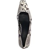 Manfield - Slangenprint Leren Pumps - Grijs - Dames