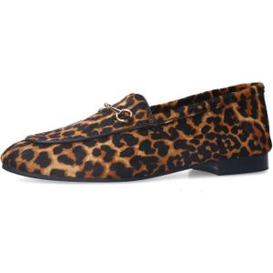 Manfield - Loafers - Zwart/Camel - Suède - Panterprint