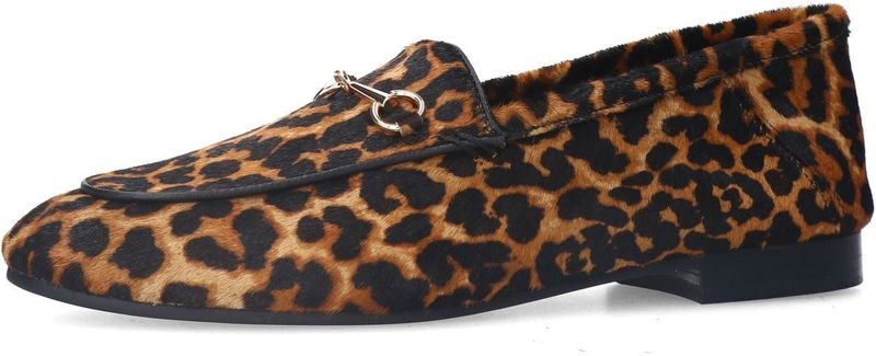 Manfield - Loafers - Zwart/Camel - Suède - Panterprint