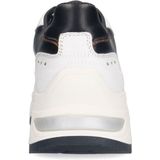 Manfield - Dames - Witte leren sneakers met zwarte details
