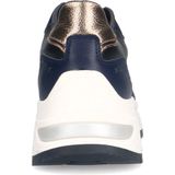 Manfield - Dames - Zwarte leren sneakers met gouden details