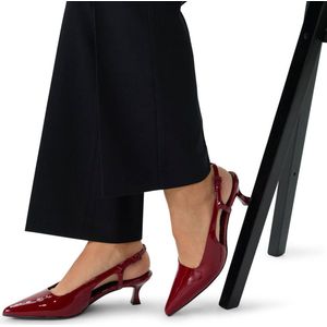 Manfield - Pumps - Rood - Leer