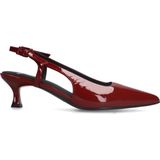 Manfield - Pumps - Rood - Leer