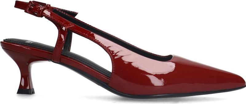Manfield - Pumps - Rood - Leer