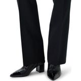 Manfield - Dames - Zwarte leren enkellaarsjes met hak