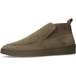 Manfield - Heren - Taupe suède boots - Maat 44