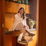 Manfield - Dames - Beige Zebraprint Sneakers - Suède Details