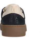 Manfield - Dames - Zwarte leren sneakers