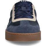 Manfield - Sneakers - Blauw - Suède - Met Contrasterende Details