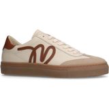 Manfield - Dames - Beige suède leopard sneakers - Maat 42