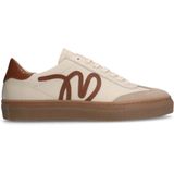 Manfield - Leren Sneakers - Beige