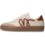 Manfield - Sneakers - Beige - Suède - Veterschoenen met Rubberen Zool