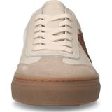 Manfield - Sneakers - Beige - Suède - Veterschoenen met Rubberen Zool