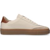 Manfield - Sneakers - Beige - Suède - Veterschoenen met Rubberen Zool