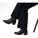 Manfield - Dames - Zwarte leren westernlaarsjes