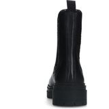 Manfield - Dames - Zwarte leren chelsea boots