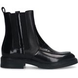 Manfield - Dames - Zwarte leren chelsea boots