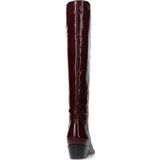 Manfield - Dames - Rode lakleren hoge laarzen