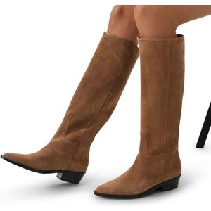 Manfield - Hoge Laarzen - Beige - Suède