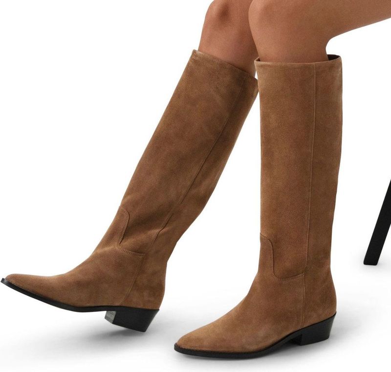 Manfield - Bruine Hoge Laarzen - Suède - Dames