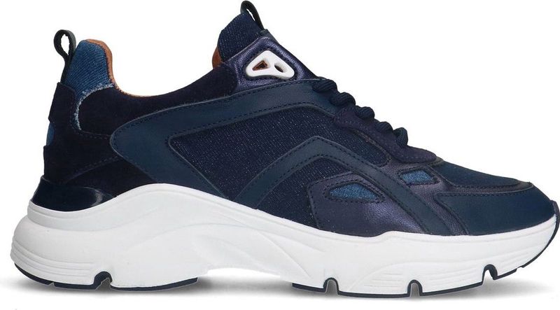 Manfield - Dames - Blauwe denim sneakers