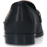 Manfield - Zwarte Leren Loafers - Panterprint - Gouden Studs