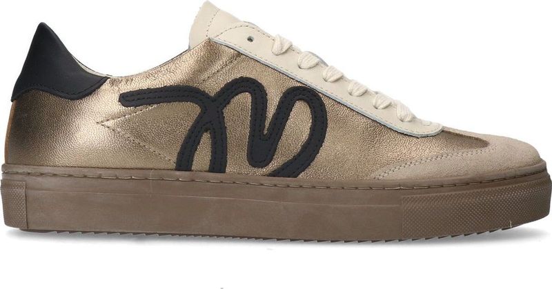 Manfield - Leren Sneakers - Goud - Leer