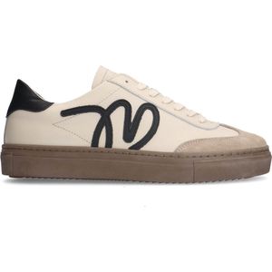 Manfield - Dames - Beige leren sneakers