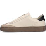 Manfield - Sneakers - Beige - Suède - Veterschoenen met Rubberen Zool