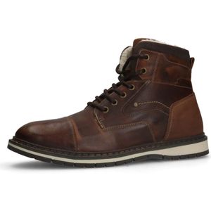 Manfield - Heren - Cognac leren veterboots