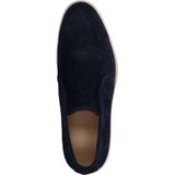 Manfield - Enkellaarsjes - Donkerblauw - Suède - Platte Zool