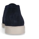 Manfield - Enkellaarsjes - Donkerblauw - Suède - Platte Zool
