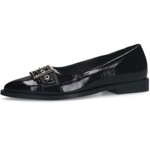 Manfield - Zwarte Ballerina's - Lakleer - Met Gesp
