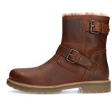 Manfield - Heren - Cognac Leren Boots - Leren - Met Gespjes en Ritssluiting