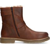 Manfield - Heren - Cognac Leren Boots - Leren - Met Gespjes en Ritssluiting