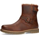 Manfield - Heren - Cognac Leren Boots - Leren - Met Gespjes en Ritssluiting