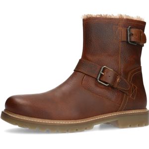 Manfield - Heren - Cognac Leren Boots - Leren - Met Gespjes en Ritssluiting