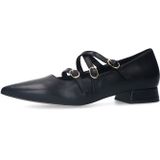 Manfield - Loafers - Zwart - Leer - Gespsluiting