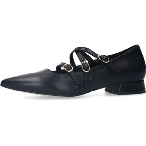 Manfield - Loafers - Zwart - Leer - Gespsluiting