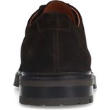Manfield - Heren - Bruine Suède Veterschoenen - Suède - Dikke Zool 3 cm