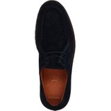 Manfield - Heren - Navy - Suède Veterschoenen - Dikke Zool 3 cm