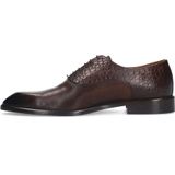 Manfield - Leren Veterschoenen - Bruin - Leer - Croco Details