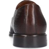 Manfield - Leren Veterschoenen - Bruin - Leer - Croco Details