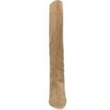Manfield - Dames - Hoge Laarzen - Beige - Suède