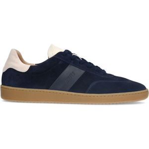 Manfield - Suède Sneakers - Donkerblauw - Leer Voering